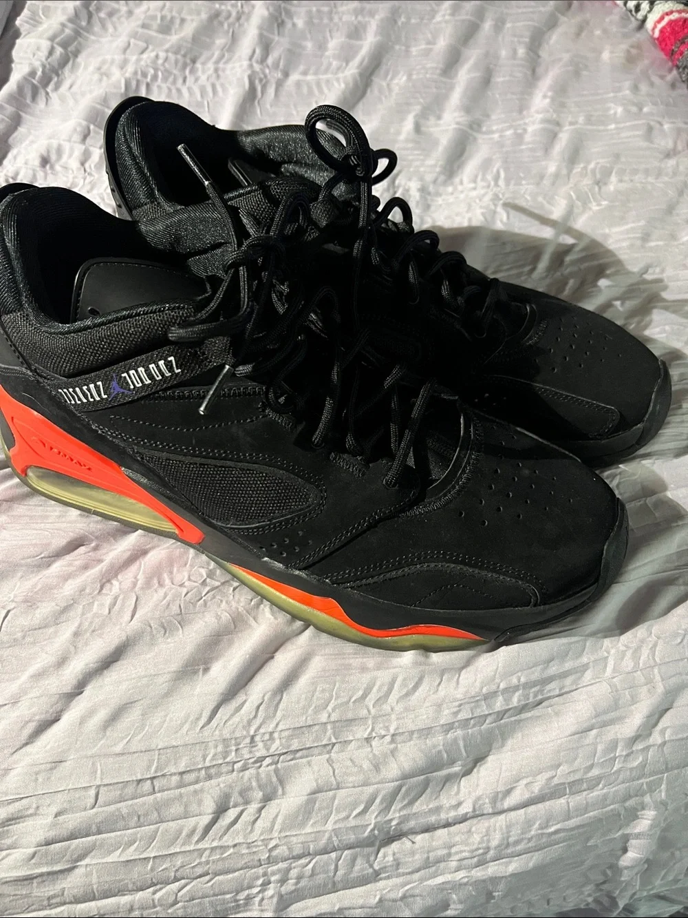 Jordan Black Sneakers with Red Interior Accent